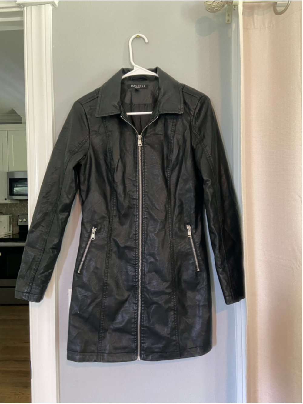 Baccini Faux Leather Women's Coat, Size Small
